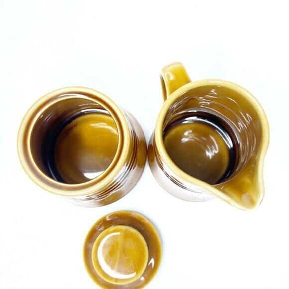 Vintage Castilian by Coventry‎ Granada Sugar & Creamer Brown Design Gold Body - Picture 4 of 8